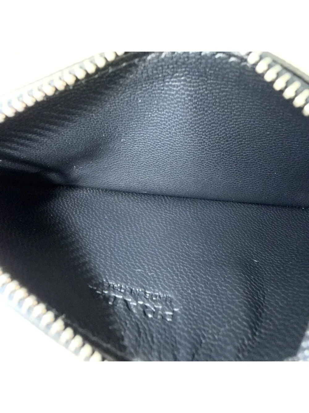 Prada Coin Purse Saffiano Travel Mini Wallet Leather Navy Blue Silver